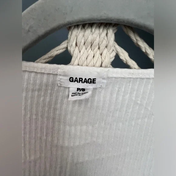 Garage White tie-front ribbed cardigan - Picture 3 of 3